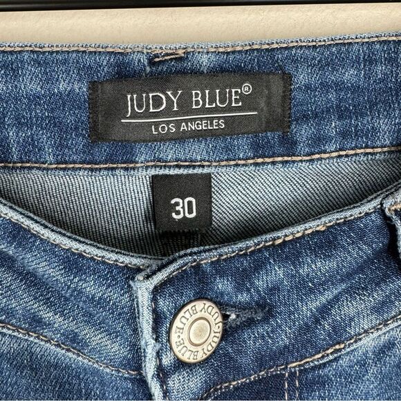 Judy Blue Jeans High Rise Dad Fit Straight Leg Medium Wash Stretch Denim 30 - Picture 3 of 8